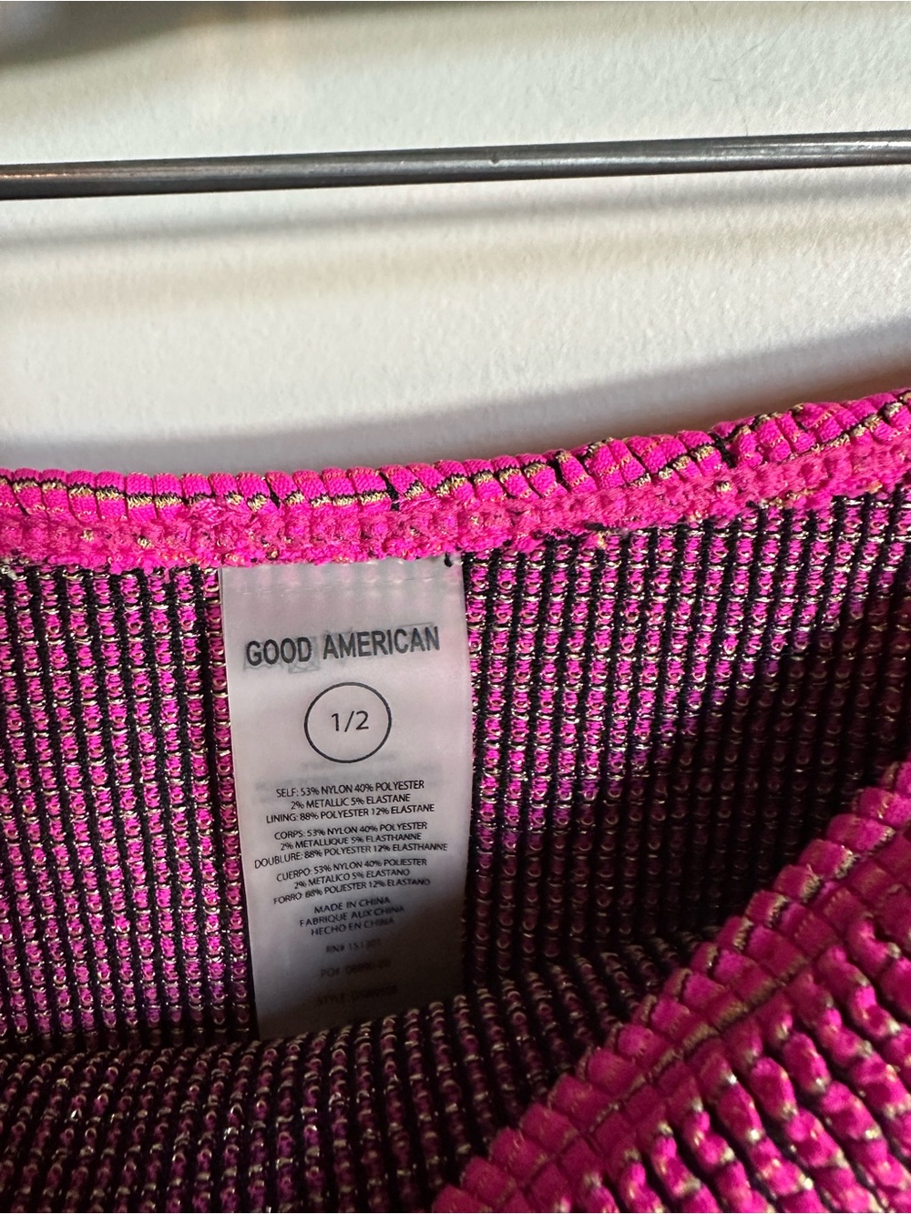 Good American Always Fits Sculpt Better Bikini Bottoms in Fuchsia Pink - Picture 3 of 3